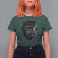 Cool Gorilla With Cigar T Shirt For Women Animal Lover Gift - Wonder Print Shop