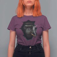 Cool Gorilla With Cigar T Shirt For Women Animal Lover Gift - Wonder Print Shop