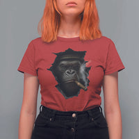 Cool Gorilla With Cigar T Shirt For Women Animal Lover Gift - Wonder Print Shop