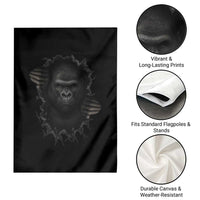 Angry Gorilla Face On Cracked Wall Garden Flag Animal Lover Gift - Wonder Print Shop
