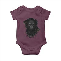 Angry Gorilla Face On Cracked Wall Baby Onesie Animal Lover Gift - Wonder Print Shop