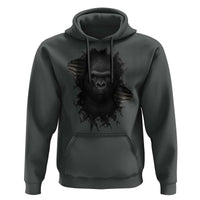 Angry Gorilla Face On Cracked Wall Hoodie Animal Lover Gift - Wonder Print Shop