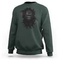 Angry Gorilla Face On Cracked Wall Sweatshirt Animal Lover Gift - Wonder Print Shop