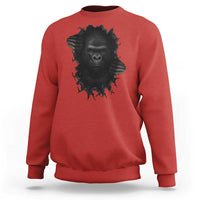Angry Gorilla Face On Cracked Wall Sweatshirt Animal Lover Gift - Wonder Print Shop