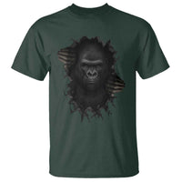 Angry Gorilla Face On Cracked Wall T Shirt Animal Lover Gift - Wonder Print Shop