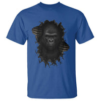 Angry Gorilla Face On Cracked Wall T Shirt Animal Lover Gift - Wonder Print Shop