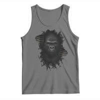 Angry Gorilla Face On Cracked Wall Tank Top Animal Lover Gift - Wonder Print Shop