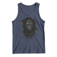 Angry Gorilla Face On Cracked Wall Tank Top Animal Lover Gift - Wonder Print Shop