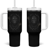 Angry Gorilla Face On Cracked Wall Tumbler With Handle Animal Lover Gift