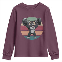 Fitness Lover Gift Youth Sweatshirt Powerlifting Gorilla Strength - Wonder Print Shop
