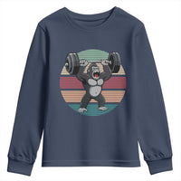 Fitness Lover Gift Youth Sweatshirt Powerlifting Gorilla Strength - Wonder Print Shop