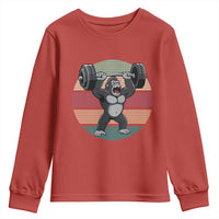 Fitness Lover Gift Youth Sweatshirt Powerlifting Gorilla Strength - Wonder Print Shop
