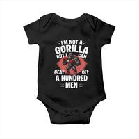 Funny Boxing Baby Onesie Not A Gorilla But I Can Beat Off A Hundred Men - Wonder Print Shop