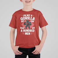 Funny Boxing T Shirt For Kid Not A Gorilla But I Can Beat Off A Hundred Men - Wonder Print Shop