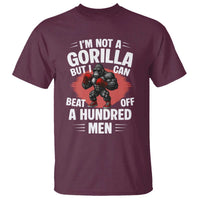 Funny Boxing T Shirt Not A Gorilla But I Can Beat Off A Hundred Men - Wonder Print Shop