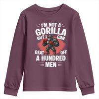 Funny Boxing Youth Sweatshirt Not A Gorilla But I Can Beat Off A Hundred Men - Wonder Print Shop