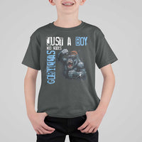 Just A Boy Who Loves Gorillas T Shirt For Kid Gorilla Lover Gift - Wonder Print Shop