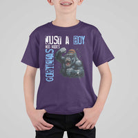 Just A Boy Who Loves Gorillas T Shirt For Kid Gorilla Lover Gift - Wonder Print Shop