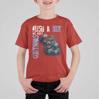 Just A Boy Who Loves Gorillas T Shirt For Kid Gorilla Lover Gift - Wonder Print Shop