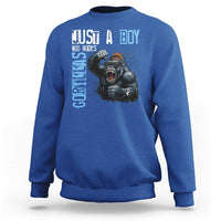 Just A Boy Who Loves Gorillas Sweatshirt Gorilla Lover Gift - Wonder Print Shop
