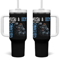 Just A Boy Who Loves Gorillas Tumbler With Handle Gorilla Lover Gift