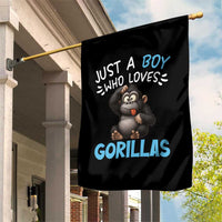 Funny Gorilla Lover Gift Garden Flag Just A Boy Who Loves Gorillas - Wonder Print Shop