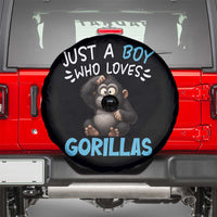 Funny Gorilla Lover Gift Spare Tire Cover Just A Boy Who Loves Gorillas - Wonder Print Shop
