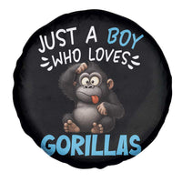 Funny Gorilla Lover Gift Spare Tire Cover Just A Boy Who Loves Gorillas - Wonder Print Shop