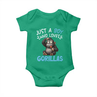 Funny Gorilla Lover Gift Baby Onesie Just A Boy Who Loves Gorillas - Wonder Print Shop