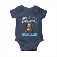 Funny Gorilla Lover Gift Baby Onesie Just A Boy Who Loves Gorillas - Wonder Print Shop