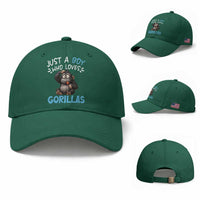 Funny Gorilla Lover Gift Baseball Cap Just A Boy Who Loves Gorillas