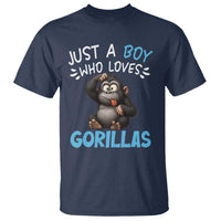 Funny Gorilla Lover Gift T Shirt Just A Boy Who Loves Gorillas - Wonder Print Shop