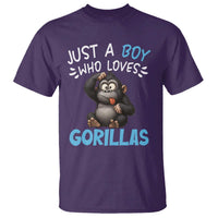 Funny Gorilla Lover Gift T Shirt Just A Boy Who Loves Gorillas - Wonder Print Shop