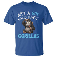 Funny Gorilla Lover Gift T Shirt Just A Boy Who Loves Gorillas - Wonder Print Shop