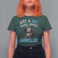 Funny Gorilla Lover Gift T Shirt For Women Just A Boy Who Loves Gorillas - Wonder Print Shop