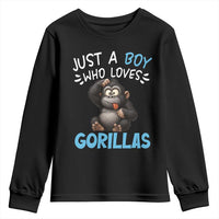 Funny Gorilla Lover Gift Youth Sweatshirt Just A Boy Who Loves Gorillas - Wonder Print Shop