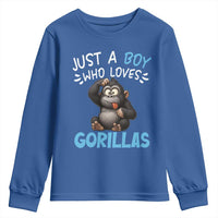 Funny Gorilla Lover Gift Youth Sweatshirt Just A Boy Who Loves Gorillas - Wonder Print Shop