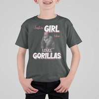 Gorilla Lover Gift T Shirt For Kid Just A Girl Who Loves Gorillas - Wonder Print Shop