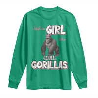 Gorilla Lover Gift Long Sleeve Shirt Just A Girl Who Loves Gorillas - Wonder Print Shop