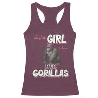 Gorilla Lover Gift Racerback Tank Top Just A Girl Who Loves Gorillas - Wonder Print Shop