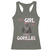 Gorilla Lover Gift Racerback Tank Top Just A Girl Who Loves Gorillas - Wonder Print Shop