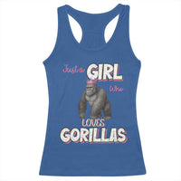 Gorilla Lover Gift Racerback Tank Top Just A Girl Who Loves Gorillas - Wonder Print Shop