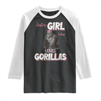 Gorilla Lover Gift Raglan Shirt Just A Girl Who Loves Gorillas - Wonder Print Shop