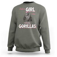 Gorilla Lover Gift Sweatshirt Just A Girl Who Loves Gorillas - Wonder Print Shop