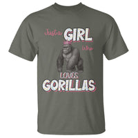 Gorilla Lover Gift T Shirt Just A Girl Who Loves Gorillas - Wonder Print Shop