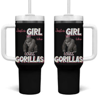 Gorilla Lover Gift Tumbler With Handle Just A Girl Who Loves Gorillas
