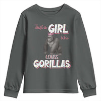 Gorilla Lover Gift Youth Sweatshirt Just A Girl Who Loves Gorillas - Wonder Print Shop