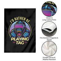 VR Gamer Gorilla Garden Flag I’d Rather Be Playing Tag Gift - Wonder Print Shop