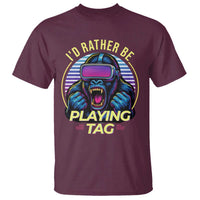 VR Gamer Gorilla T Shirt I’d Rather Be Playing Tag Gift - Wonder Print Shop