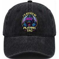 VR Gamer Gorilla Washed Cotton Baseball Cap I’d Rather Be Playing Tag Gift